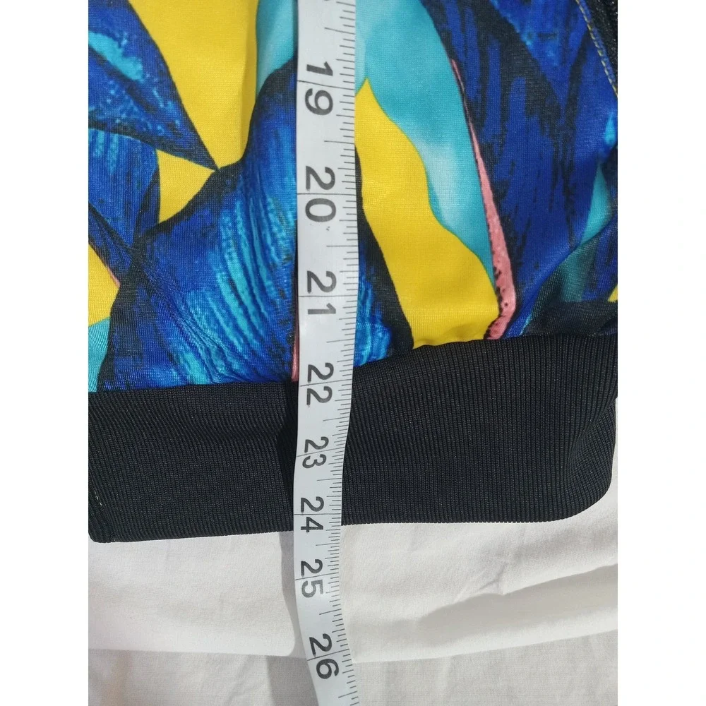 Adidas X Farm Rio Limited Edition Track Jacket Size XS Tropical Blue Yellow Leaf